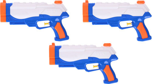 Merkloos 3x Waterpistool/waterpistolen blauw 24,5 cm