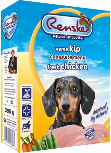 Renske Vers Vlees Hondenvoer Kip-Rijst 395 gr