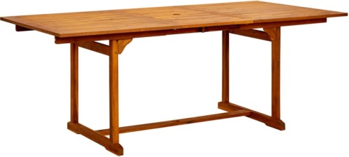 VidaXL Tuintafel (150-200)x100x75 cm massief acaciahout