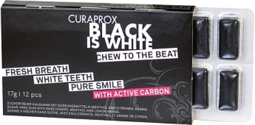 Curaprox Black is White Kauwgom 12 stuks