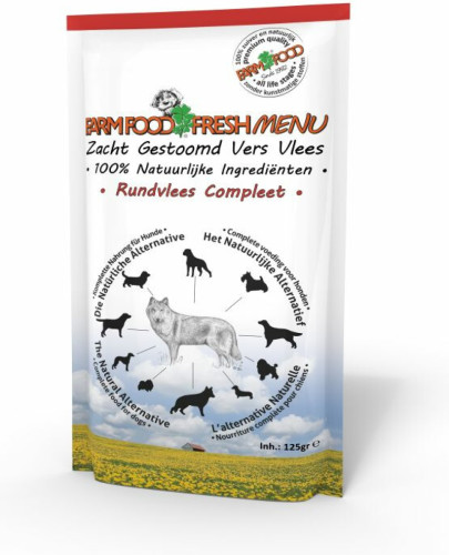 16x Farmfood Fresh Menu Rundvlees 125 gr