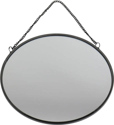 Orange85 Spiegel - Metaal - Zwart - Met Ketting - 20 Cm