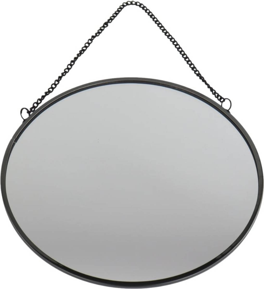 Orange85 Spiegel - Metaal - Zwart - Met Ketting - 20 Cm