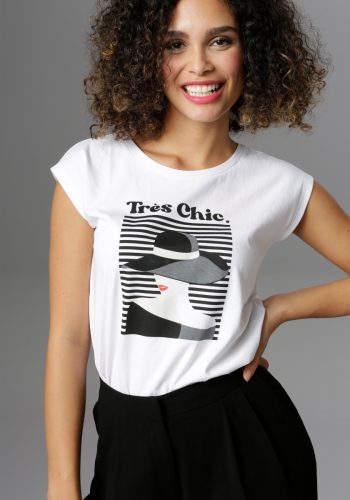 Aniston SELECTED T-shirt met frontprint - nieuwe collectie