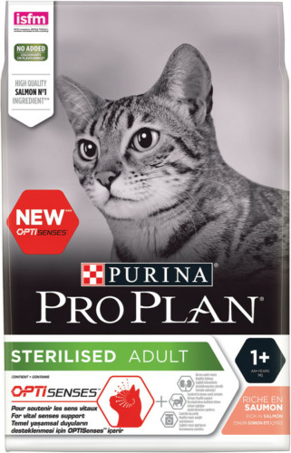 4x Pro Plan Kat Sterilised Zalm - Rijst 3 kg