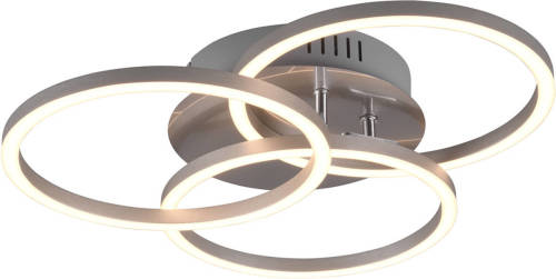 BES LED Led Plafondlamp - Plafondverlichting - Trion Corcol - 27w - Aanpasbare Kleur - Rond - Mat Nikkel - Aluminium