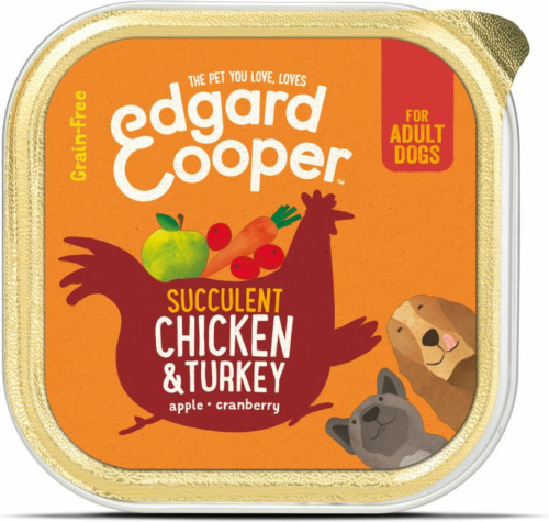 11x Edgard&Cooper Kuipje Vers Vlees Kip - Kalkoen 150 gr