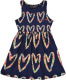 Desigual A-lijn jurk met all over print en plooien donkerblauw/multicolor