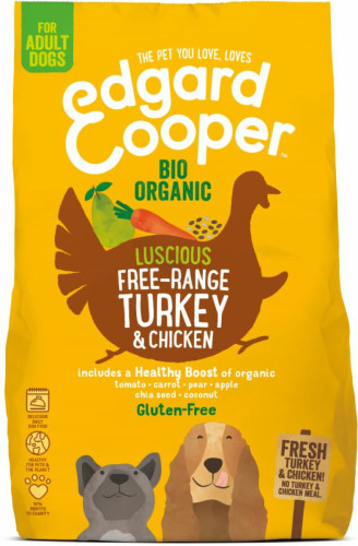 Edgard&Cooper Hondenvoer Biokalkoen en Biokip 7 kg