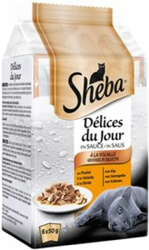 Sheba Delices du Jour Multipack Gevogelte 6 x 50 gr