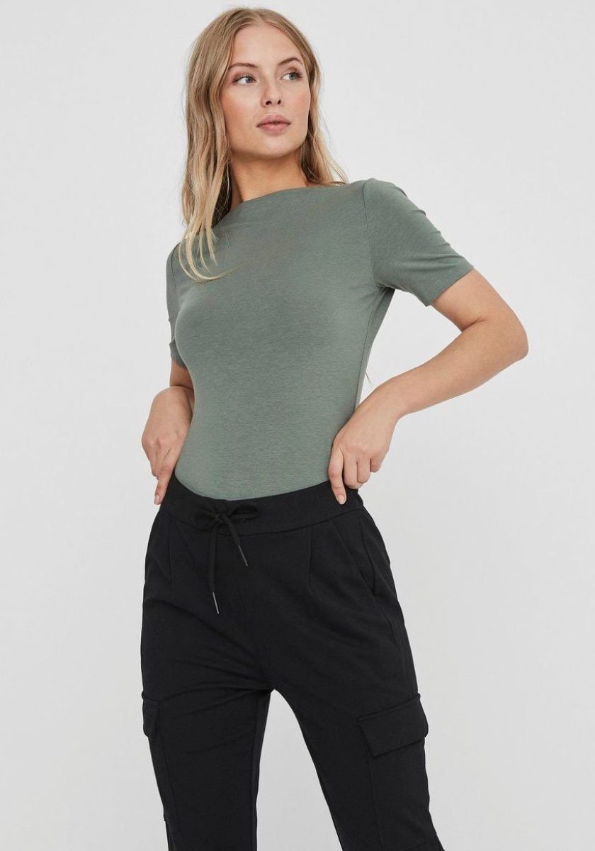 VERO MODA top VMPANDA met biologisch katoen groen