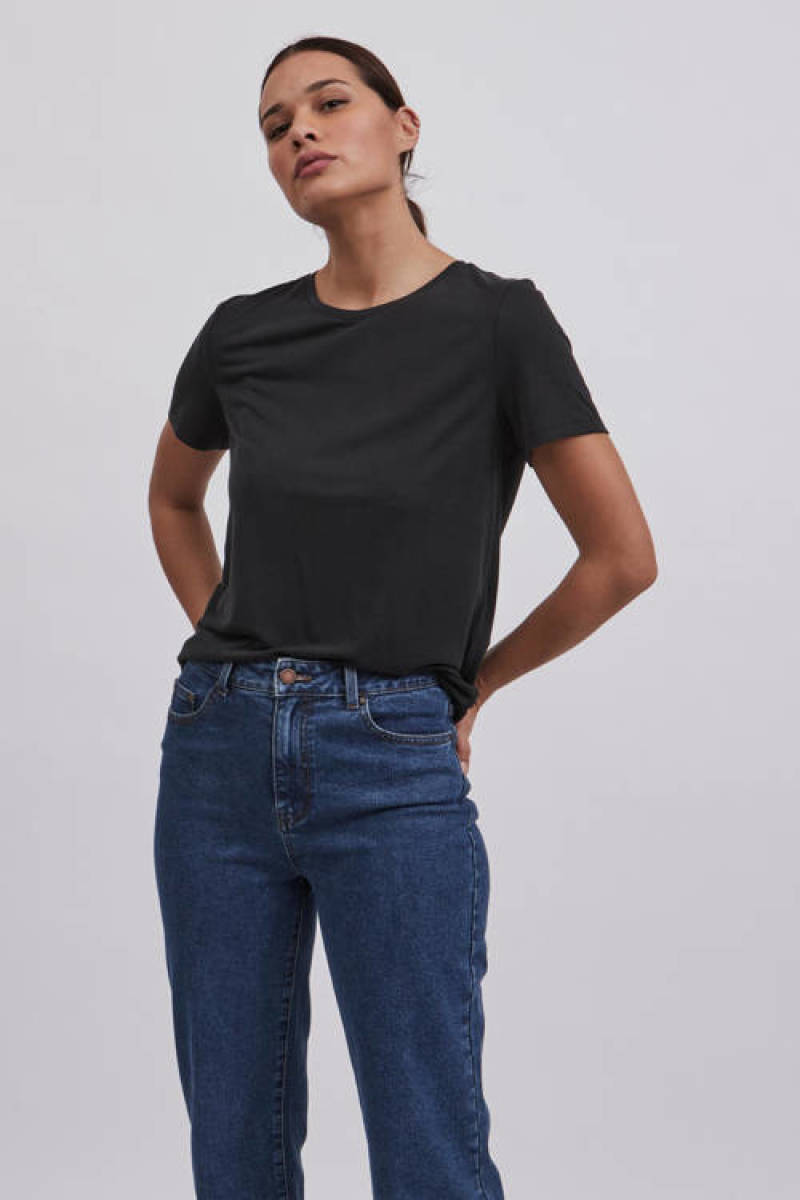 VILA basic T-shirt VIMODALA zwart