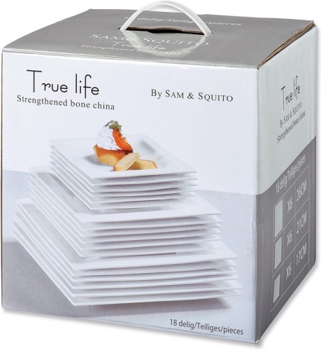 Sam & Squito True Life serviesset - wit - 18-delig - 6 persoons