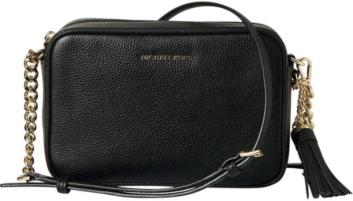 Michael Kors leren crossbody tas Ginny zwart
