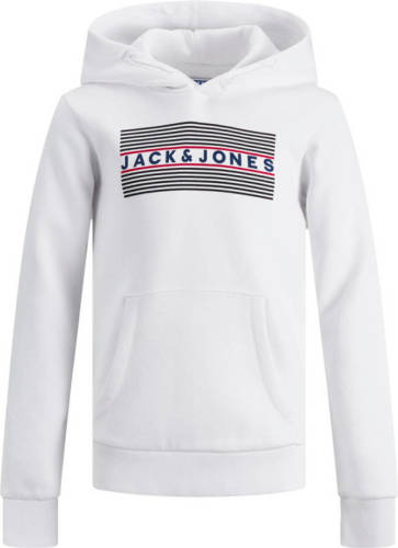 Jack & Jones JUNIOR hoodie JJECORP met logo wit