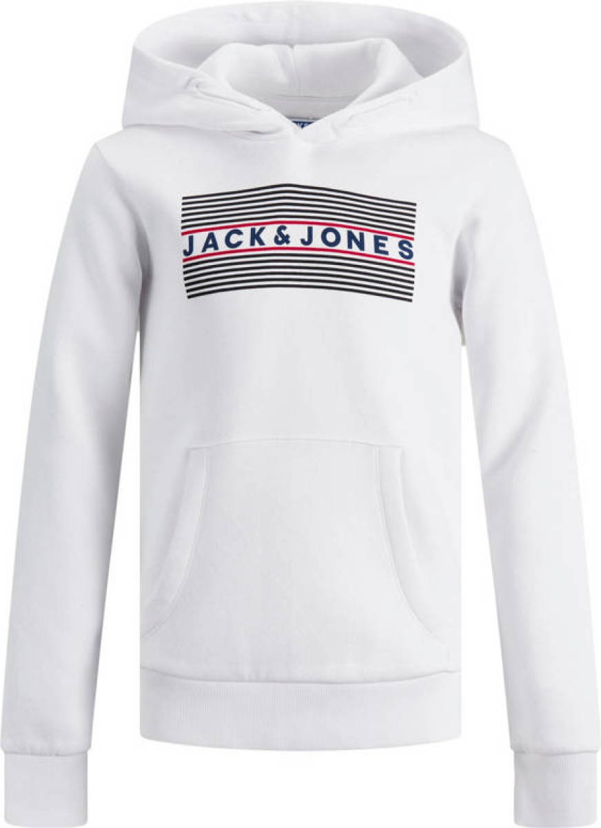 Jack & Jones JUNIOR hoodie JJECORP met logo wit