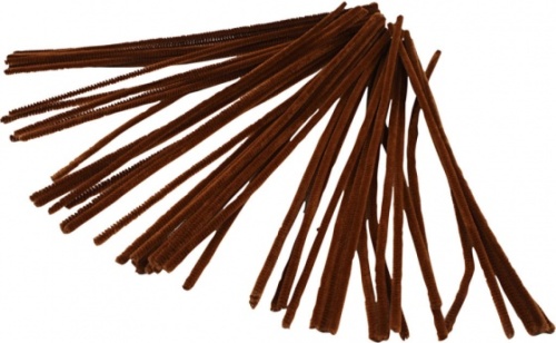 Creotime chenille draad 50 stuks 30 cm 6 mm bruin