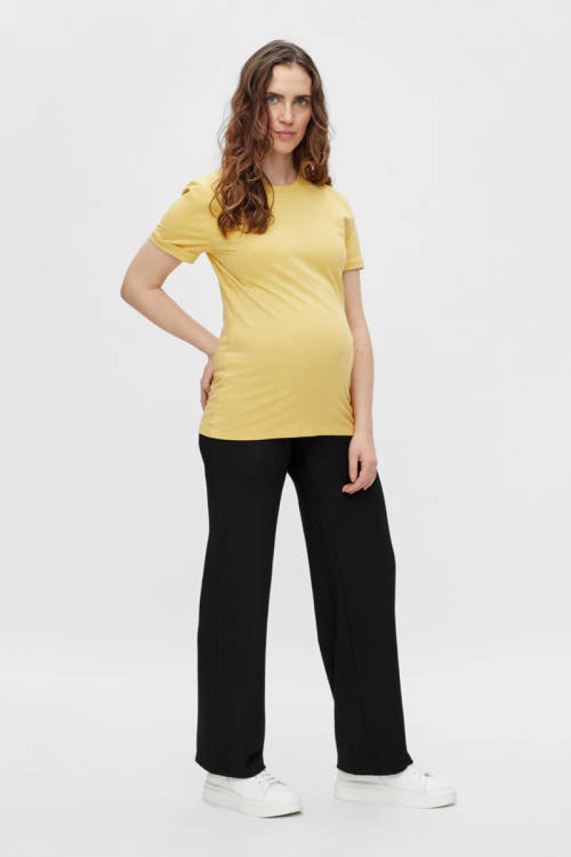 MAMALICIOUS zwangerschapsshirt MLLILJA met biologisch katoen geel