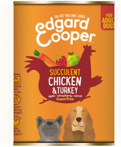 Edgard&Cooper Blik Vers Vlees Kip en Kalkoen 400 gr