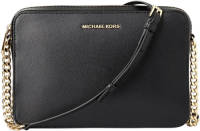 Michael Kors leren crossbody tas Jet Set L zwart