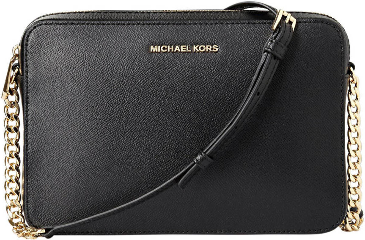 Michael Kors leren crossbody tas Jet Set L zwart