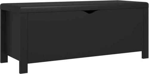 VidaXL Opbergbox met kussen 105x40x45 cm spaanplaat zwart