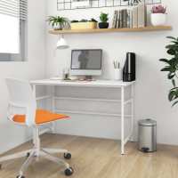 VidaXL Computerbureau 105x55x72 cm MDF en metaal wit