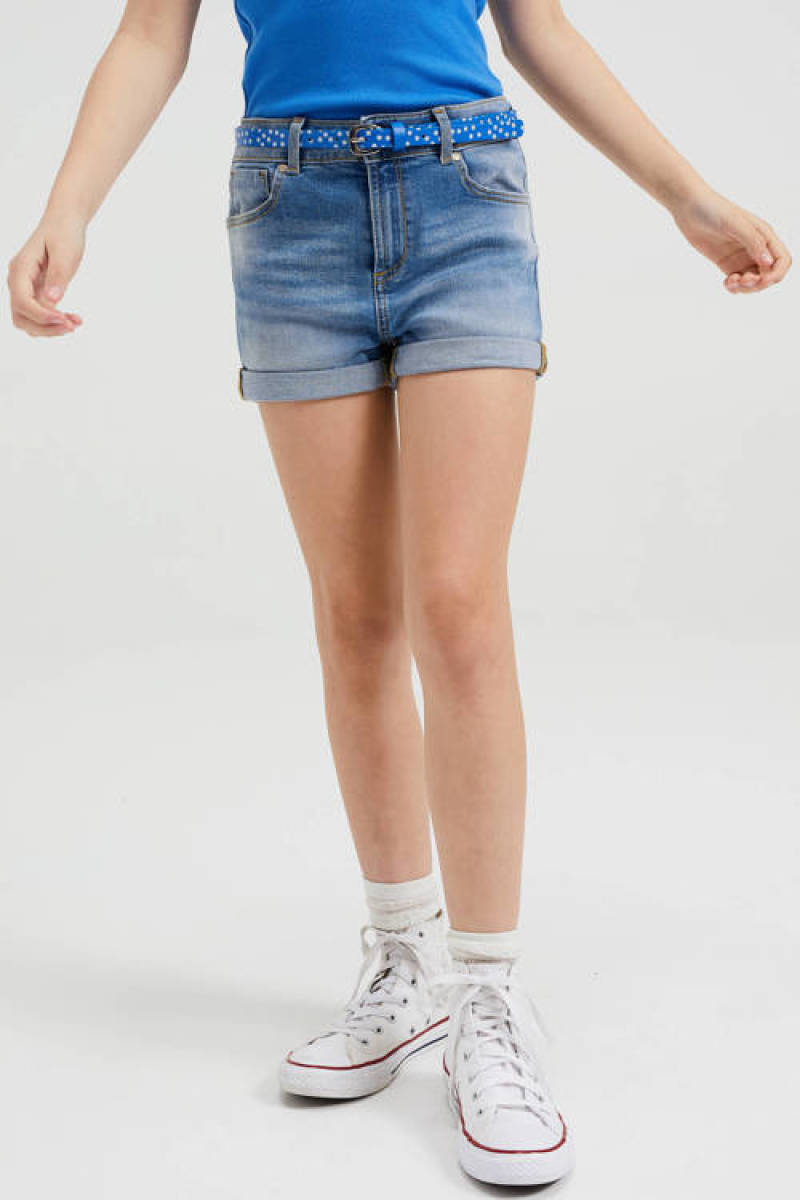 WE Fashion Blue Ridge skinny jeans short mid blue