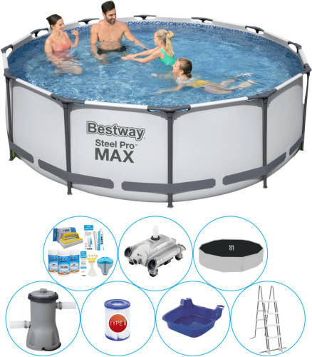 Zwembad Combinatie Set - Bestway Steel Pro Max Rond 366x100 Cm