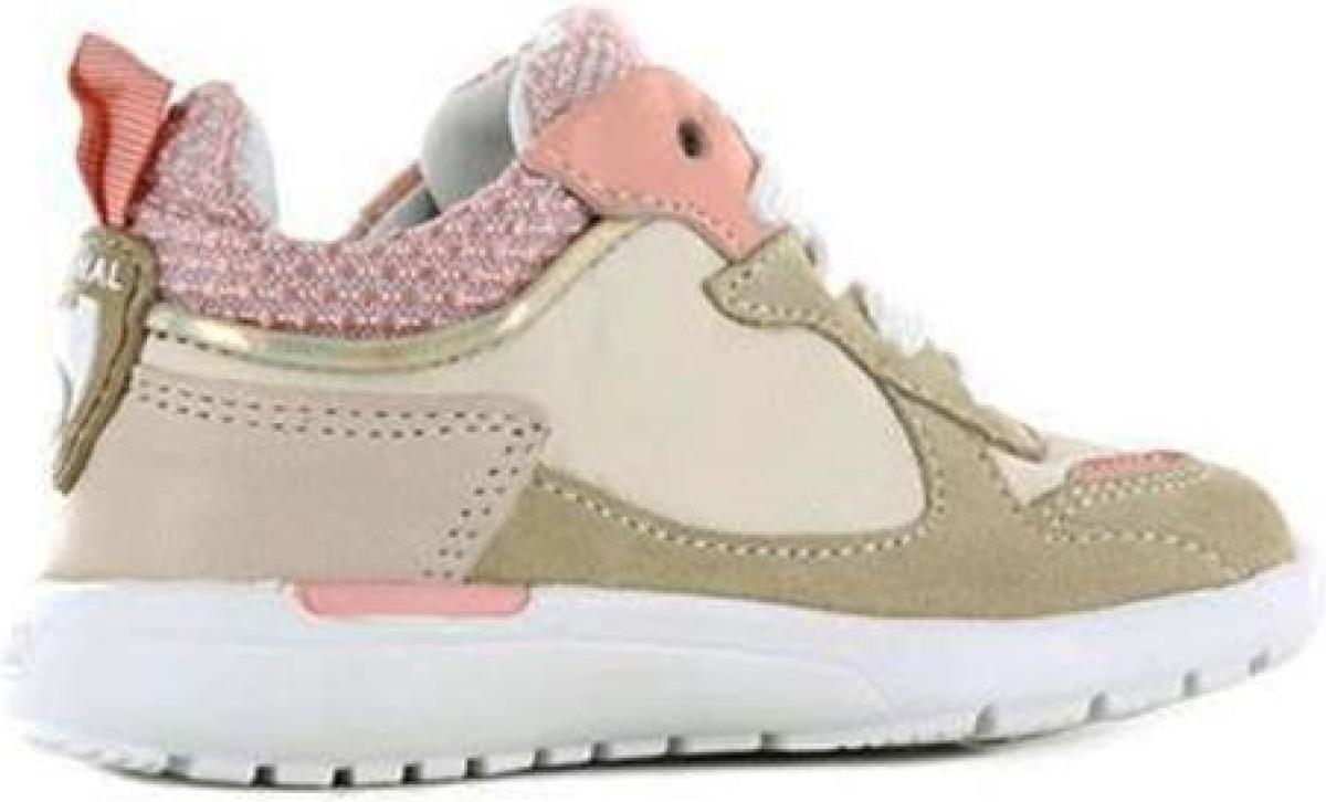 Shoesme RF22S005-B leren sneakers beige/roze