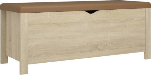 VidaXL Opbergbox met kussen 105x40x45 cm spaanplaat sonoma eikenkleur