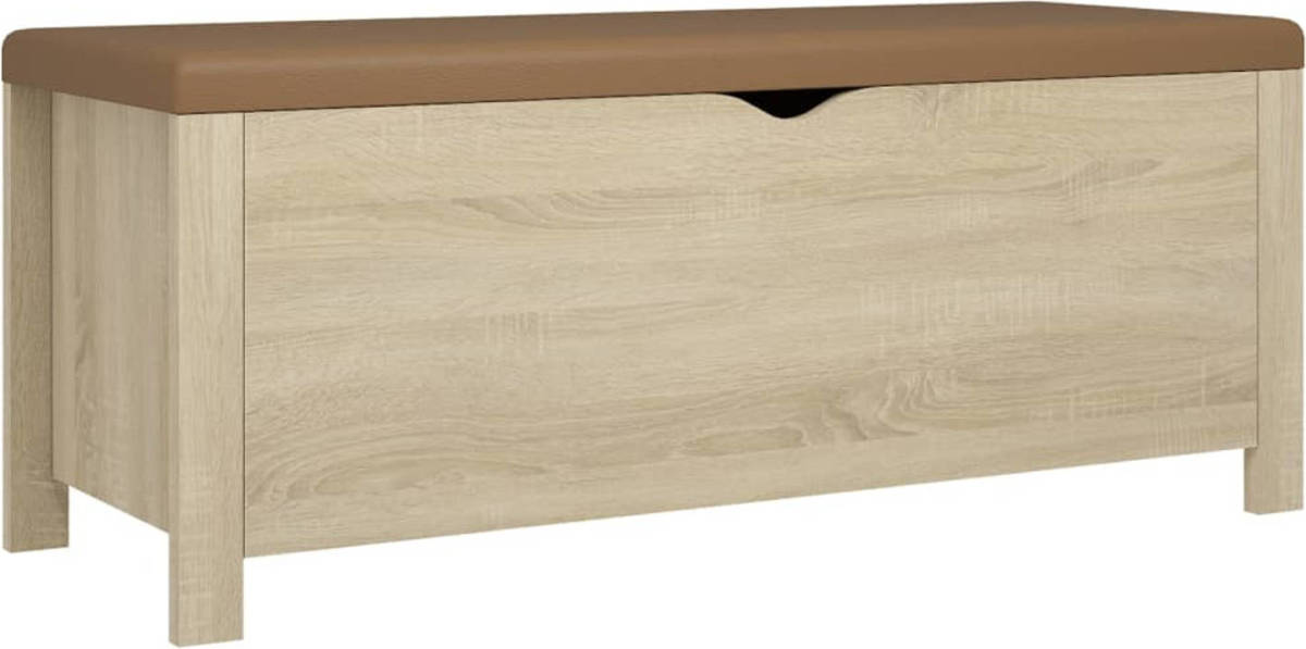 VidaXL Opbergbox met kussen 105x40x45 cm spaanplaat sonoma eikenkleur