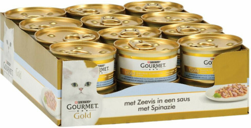 24x Gourmet Gold Luxe Mix Zeevis - Spinazie 85 gr