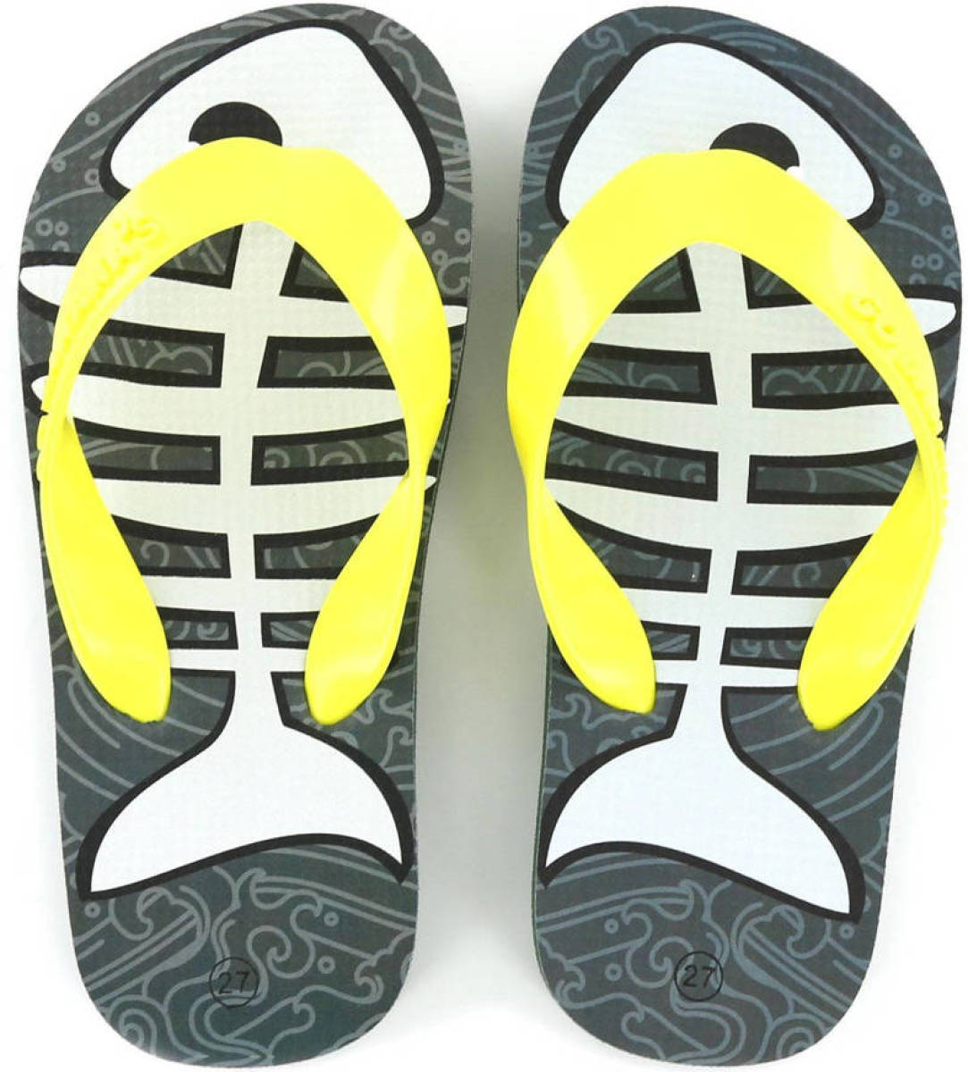 Go Banana's Fishbone teenslippers geel/grijs