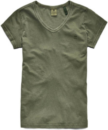 G-star Raw T-shirt van biologisch katoen olijfgroen