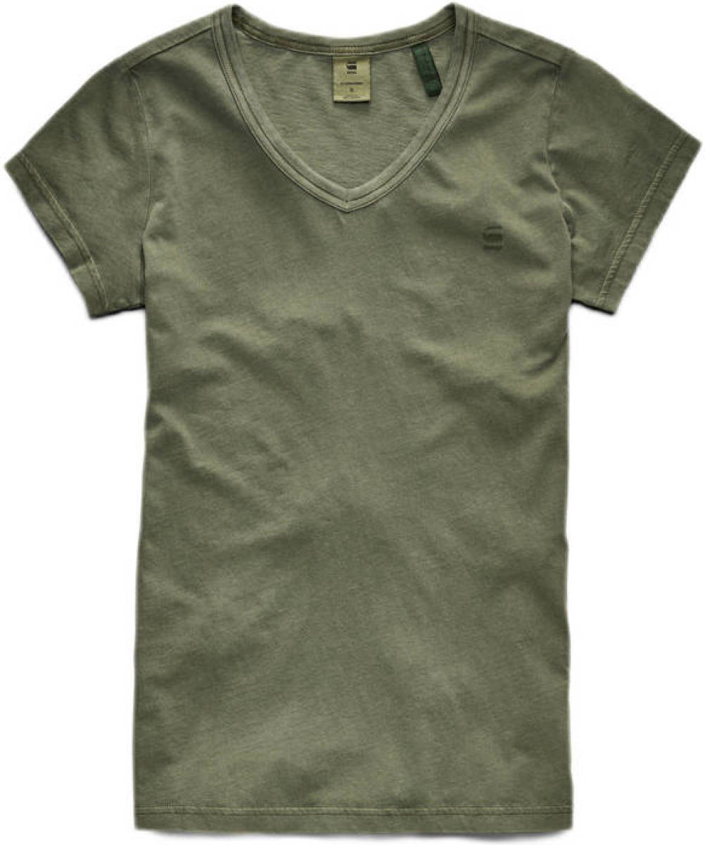 G-star Raw T-shirt van biologisch katoen olijfgroen