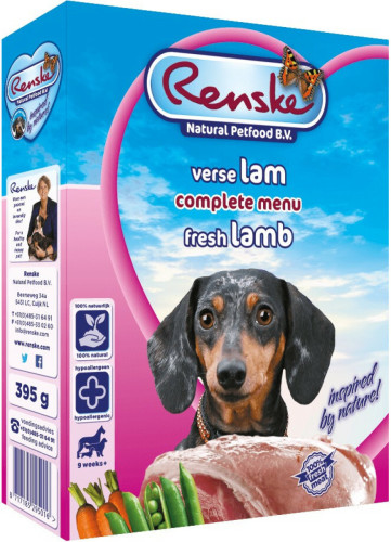 Renske Vers Vlees Hondenvoer Lam-Rijst 395 gr