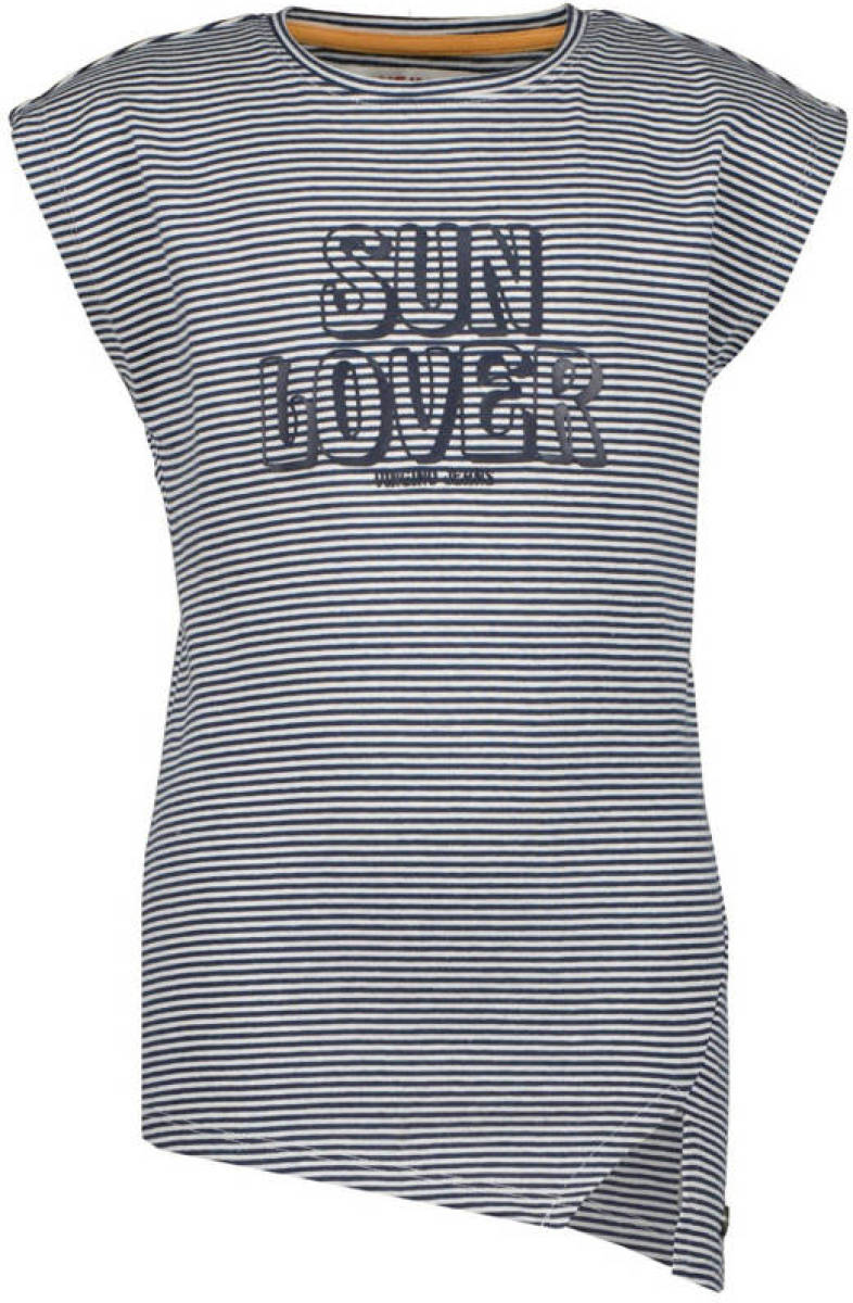 Vingino gestreept T-shirt Hinny donkerblauw