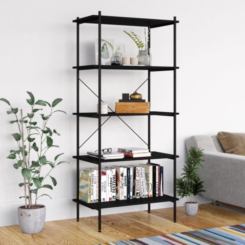VidaXL Opbergrek 5-laags 80x40x163 cm zwart