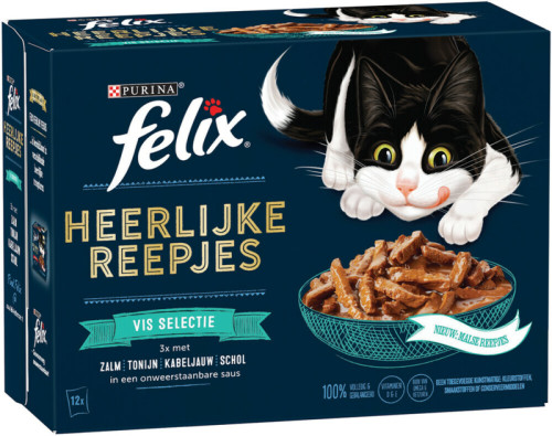 Felix Heerlijke Reepjes Selectie Vis 12 x 80 gr
