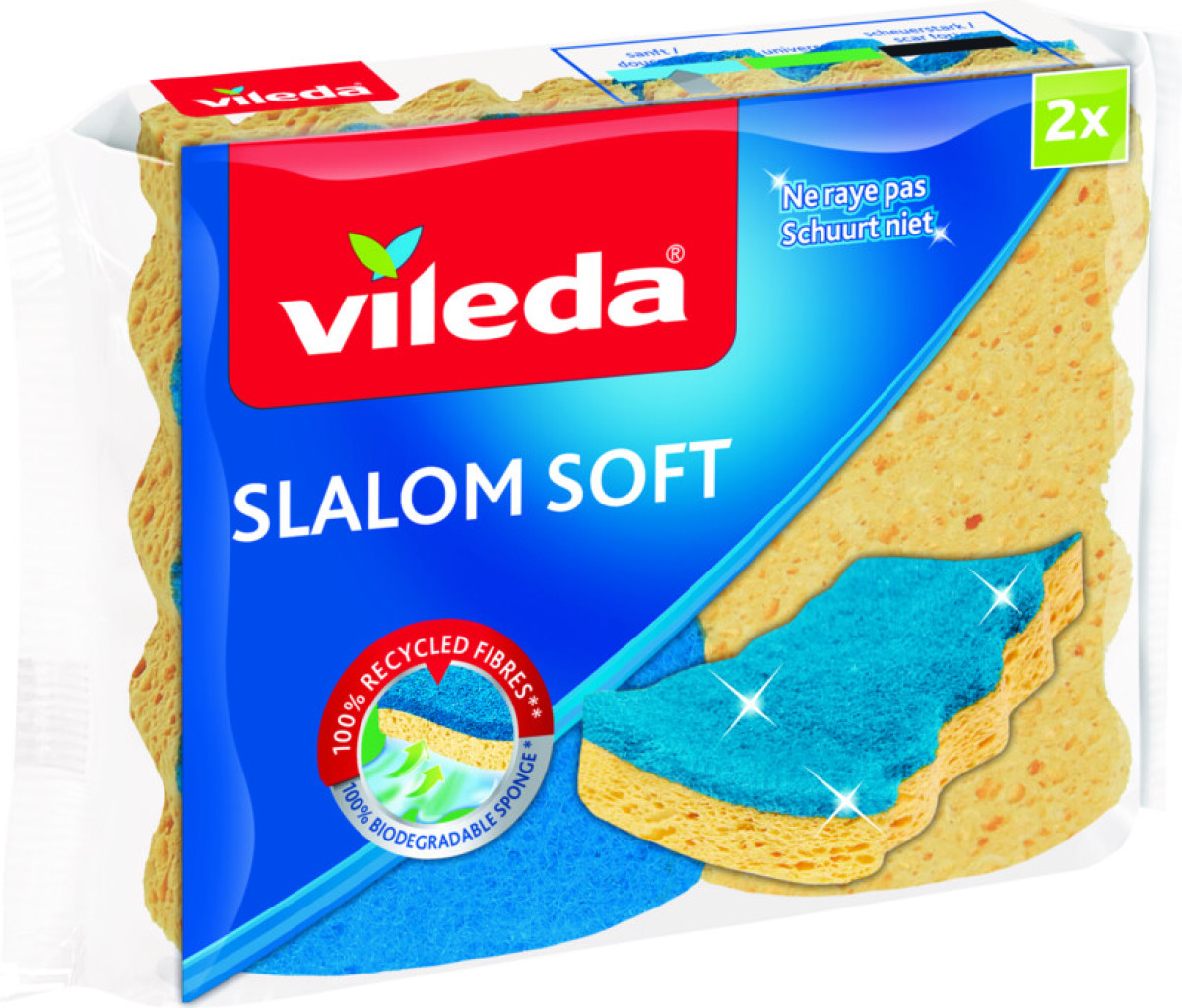 Vileda Schuursponsen Slalom Soft 2 stuks