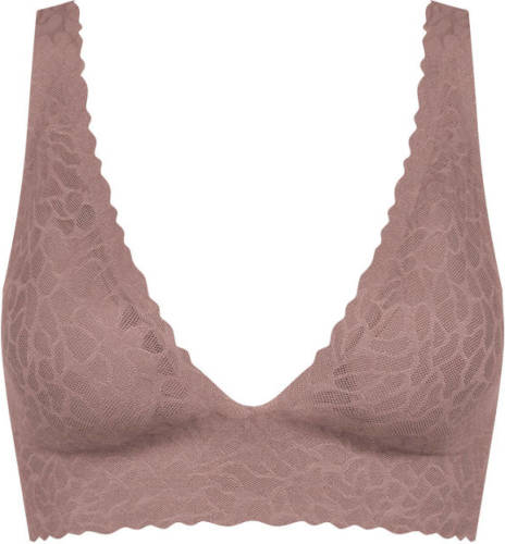 Sloggi ZERO Feel Lace 2.0 bh top met schulprand bruin