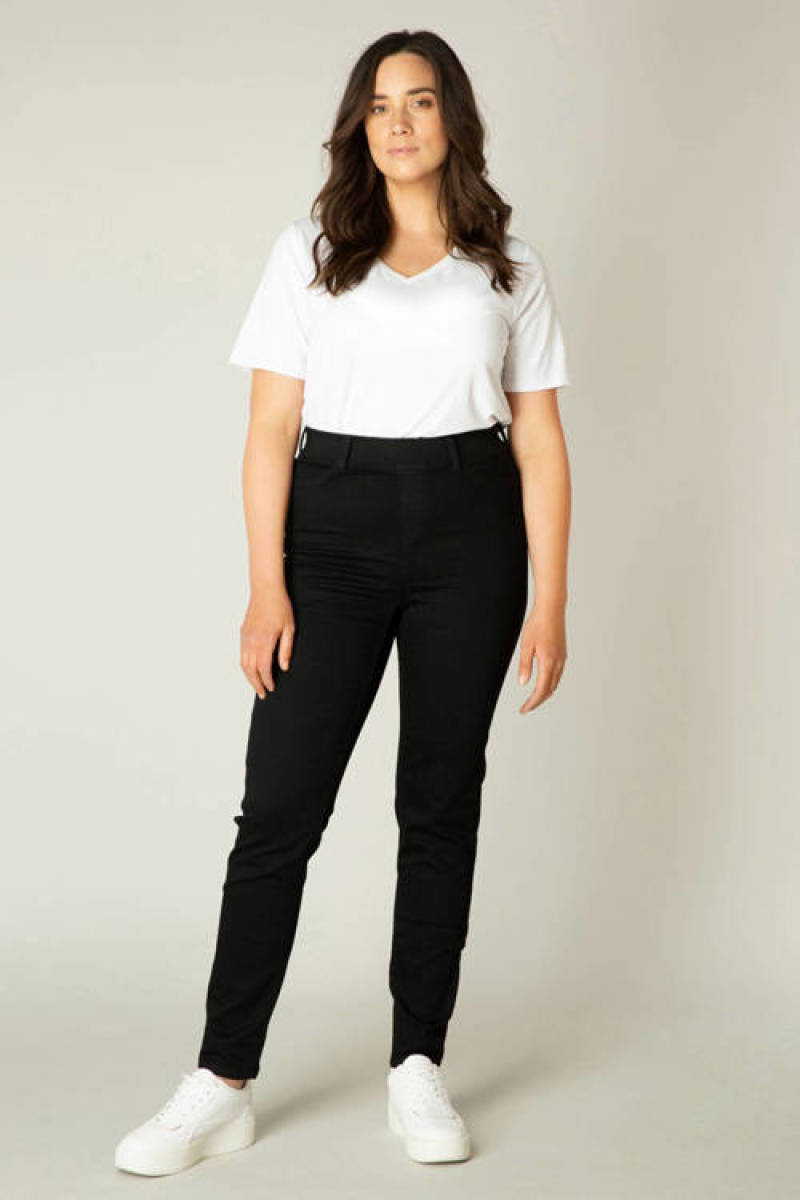Base Level Curvy by Yesta slim fit jegging Tessa zwart