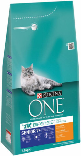 3x Purina One Senior Kip - Volkoren Granen 1,5 kg