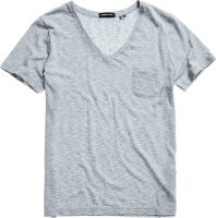 Superdry T-shirt SCRIPTED V NECK TEE T-shirt van biokatoen met V-hals en zak