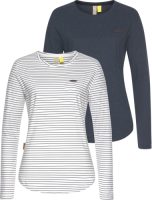alife and kickin T-shirt LeaAK sportieve shirts met lange mouwen met boogzoom & ronde hals (2-delig, Set van 2)