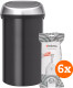 Brabantia Touch Bin 60 Liter Zwart Fingerprintproof + Vuilniszakken (120 stuks)