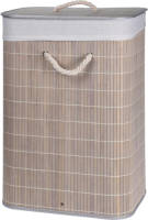 4Goodz Bamboe Wasmand Met Deksel - Opvouwbaar - Off White - 60x40x30cm