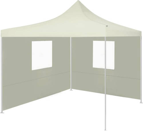 VidaXL Vouwtent Met 2 Wanden 3x3 M Crème