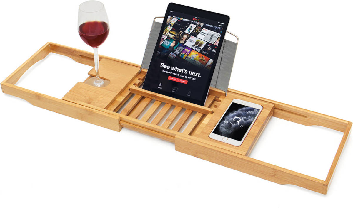 QUVIO Badrekje Voor Boek Of Tablet En Een Wijntje